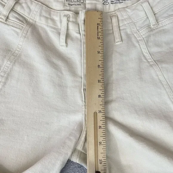 Pilcro Hemp / Cotton Baggy Pants Women’s 25 Cream / Off White Ankle Length - Picture 13 of 16